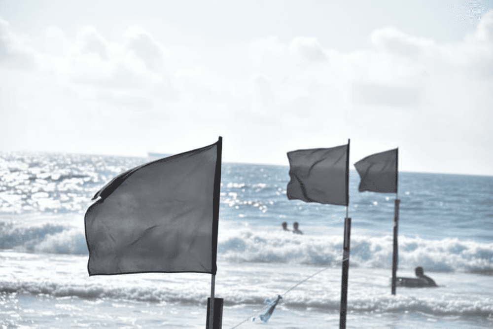 Pay attention to black flag zones - rip currents are here